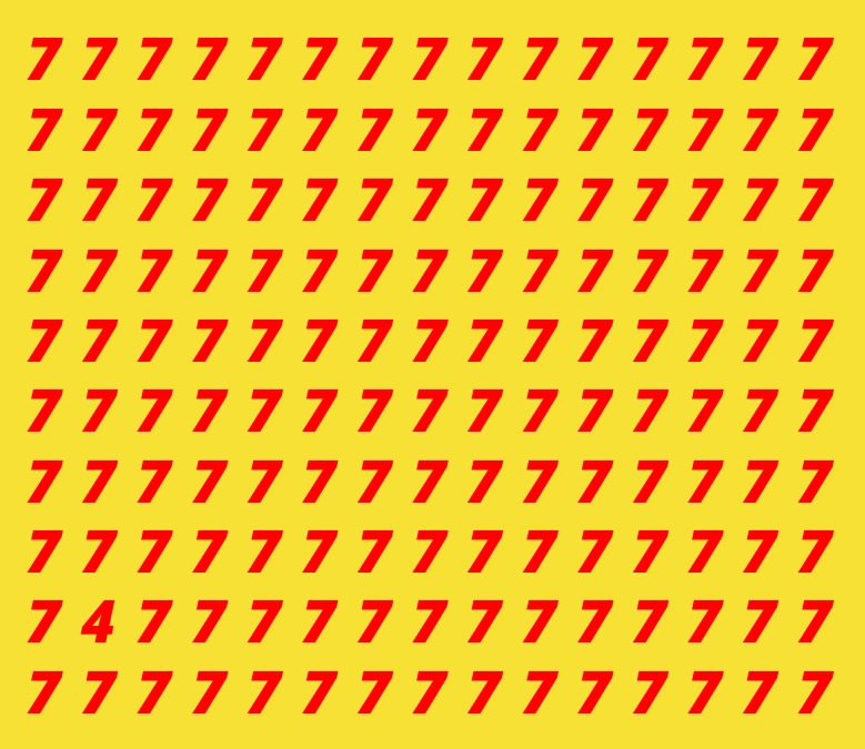 Găsiți numărul 4 în imagine.