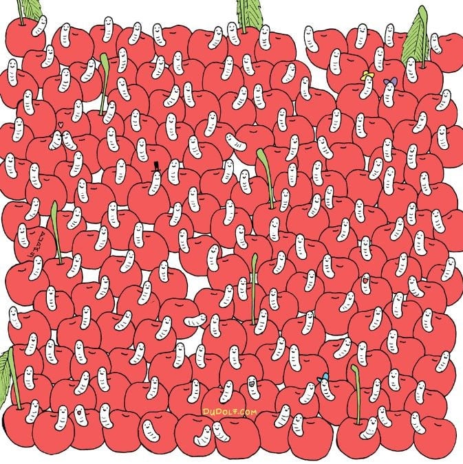 Puzzle pentru oamenii cu ochi de vultur: găsiți o cireașă fără vierme în 30 de secunde