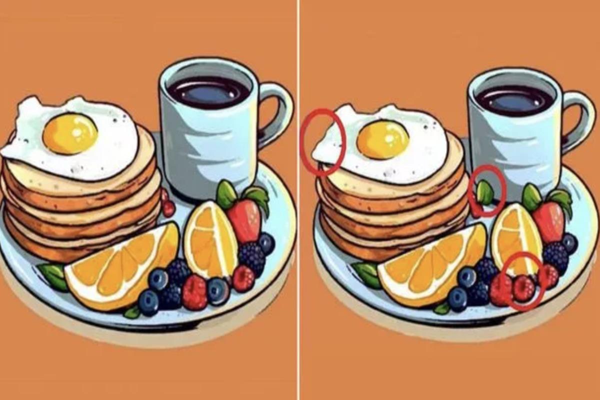 Doar persoanele cu un IQ ridicat pot găsi rapid trei diferențe între farfuriile de mic dejun Doar persoanele cu un IQ ridicat pot găsi rapid cele trei diferențe dintre farfuriile de mic dejun