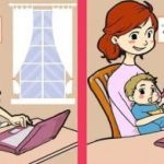 Super puzzle: găsește 3 diferențe în imaginea cu mama și